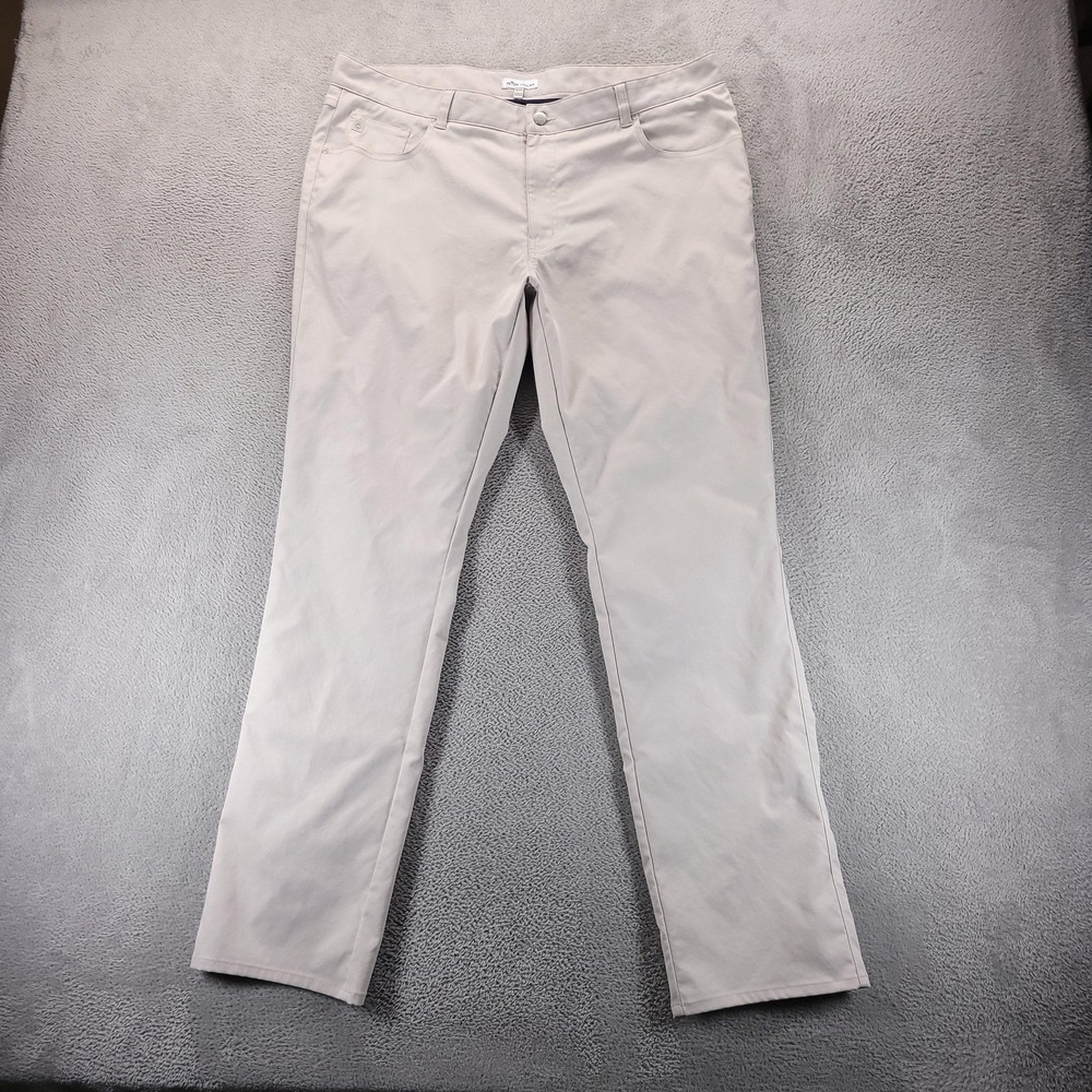 Peter Millar Pants Mens 40 Beige EB66 Performance Chino Golf Casual MS21EB66FB